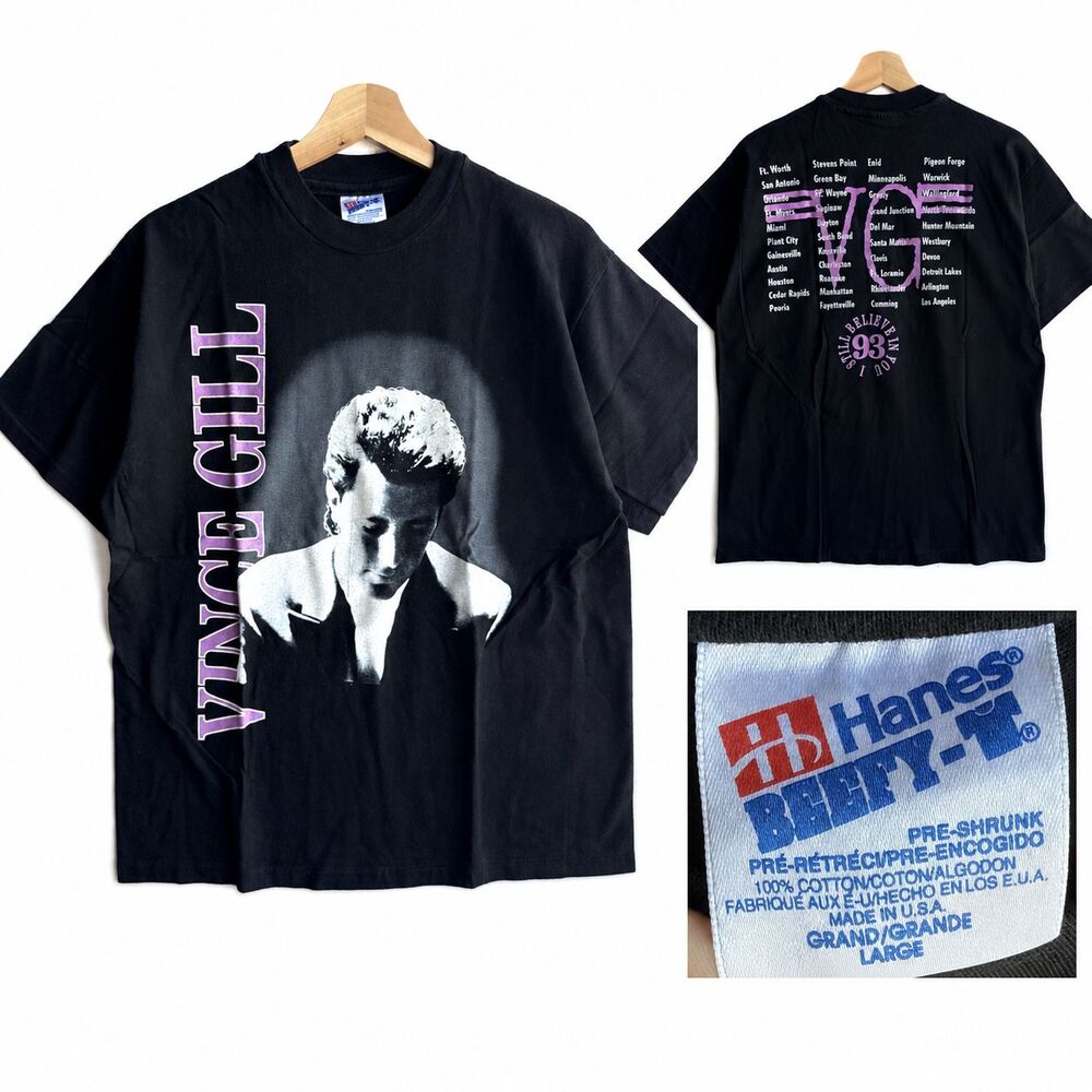 NWOT VTG 90s Vince Gill Shirt XL Single Stitch I Still Believe In You Tour USA